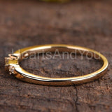 0.2ct Baguette Cut Simulated Diamond Minimalist Ring 14k Yellow Gold Plated