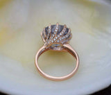 2ct Engagement Ring Round Cut Blue Tanzanite Crown Design 14k Rose Gold Finish