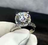 1.7ct Round Cut Diamond Engagement Ring 14k White Gold Finish Flower for Women