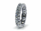 4ct Emerald Diamond Eternity Anniversary Wedding Ring Band 14k White Gold Finish