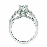 2.3ct Round Cut Moissanite Half Eternity Band Bridal Set 14k White Gold Plated