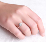 1.9Ct Round Cut VVS1/D Diamond Floral Halo Engagement Ring 14K White Gold Finish