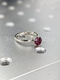 0.5ct Round Cut Simulated Ruby Solitaire Engagement Ring 14k White Gold Plated