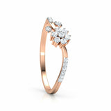 1Ct Round Cut Diamond Nature Floral Petite Engagement Ring 14K Rose Gold Finish