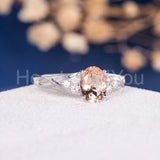 2.3ct Oval Cut Simulated Morganite Infinity Engagement Ring 14k Rose Gold Plated