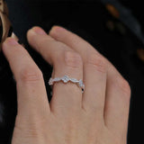 0.25ct Round Cut Diamond Wedding Ring Band 14k White Gold Finish Half Eternity