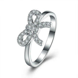 2.5ct Round Cut Diamond Engagement Ring 14k WhiteGold Over Knot Solitaire Design