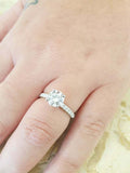 2.3ct Engagement Ring Round Cut Diamond Solitaire with Accent 14k WhiteGold Over