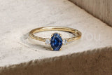 0.2ct Oval Cut Simulated Green Emerald Toi Et Moi Ring 14k Yellow Gold Plated
