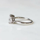 1.3ct Emerald Cut VVS1 D Diamond Solitaire Engagement Ring 14k White Gold Finish