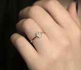 0.7ct Emerald Diamond Engagement Ring Bezel Set Solitaire 18k Yellow Gold Finish