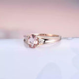 2ct Engagement Ring Oval Cut Peach Morganite Solitaire Petite 14k Rose Gold Over