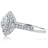 4.5ct Round Cut Diamond Engagement Ring Dual Halo Cocktail 14k White Gold Finish