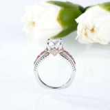 2Ct Round Diamond Stylish Accent Solitaire Engagement Ring 14K White Gold Finish