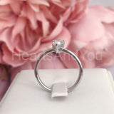 0.2ct Pear Cut Simulated Diamond Solitaire Engagement Ring 14k White Gold Plated