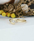 1ct Round Cut Diamond Engagement Ring 14k Yellow Gold Finish Swirl Solitaire