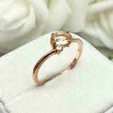 1ct Engagement Ring Oval Cut Peach Morganite Two Stone Bypass 14k Rose Gold Over