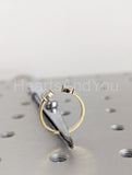 0.3ct Pear Cut Simulated Diamond Two Stone Open Ring 14k Yellow Gold Plated