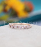 0.5ct Round Cut Simulated Purple Amethyst Minimalist Band 14k Rose Gold Plated