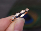 1ct Round Cut Diamond Wedding Band Minimalist Dainty 18k Rose Gold Finish