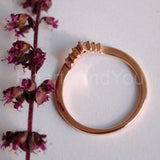 0.5ct Round Cut Simulated Black Diamond Curved Wedding Band 14K Rose Gold Plated