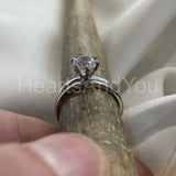 0.5ct Round Cut Moissanite Solitaire Band Wedding Ring Set 14K White Gold Plated