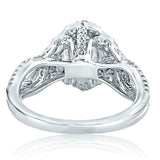 2.2ct Princess Cut Diamond Vintage Cocktail Art Deco Ring 14k White Gold Finish