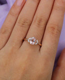 1.2ct Oval Cut Morganite Engagement Ring Diamond Leaf Accent 14k Rose Gold Over