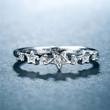 1.6ct Round Diamond Engagement Ring 14k White Gold Finish Three Star Women Band