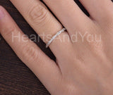 0.5ct Round Cut Moissanite Eternity Twisted Wedding Band 14k White Gold Plated