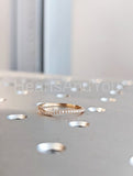 0.2ct Round Cut Moissanite Curved Stacking Wedding Band 14k Yellow Gold Plated