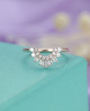 1ct Baguette Round Cut Diamond Crown Band Engagement Ring 14k Rose Gold Finish