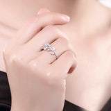 1.2ct Round Cut Diamond Engagement Ring 14k White Gold Finish Leaf Bypass Women