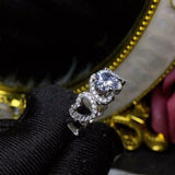 2.2ct Wedding Ring Band Round Cut Diamond Halo Stackable 14k White Gold Finish