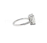 2.3ct Radiant Simulated Diamond Solitaire with Accents Ring 14k WhiteGold Plated