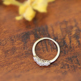 Flower Promise Engagement Ring 1ct Round Cut VVS1D Diamond 14k White Gold Finish