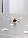 0.5ct Round Cut Simulated Ruby Solitaire Engagement Ring 14k White Gold Plated