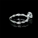 1.5Ct Round Cut Diamond Rope Band Solitaire Engagement Ring 14K White Gold Over