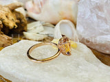 2ct Cushion Cut Simulated Peach Morganite Solitaire Ring 14k Yellow Gold Plated