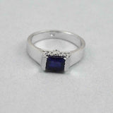 1.4ct Engagement Ring Emerald Cut Purple Amethyst Solitaire 14k WhiteGold Finish