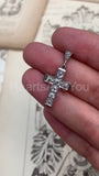 1ct Round Cut Moissanite Holy Cross Pendant 14k White Gold Plated NO CHAIN
