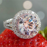 5Ct Round Cut Diamond Vintage Dual Halo Engagement Ring 14K White Gold Finish