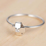 0.5ct Round Diamond Engagement Ring Cross Design Solitaire 14k White Gold Finish