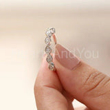 0.3ct Round Cut Moissanite Milgrain Half Eternity Wed Band 14k White Gold Plated