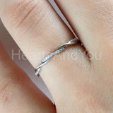 0.15ct Round Cut Moissanite Infinity Twisted Wedding Band 14k White Gold Plated