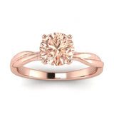 1ct Round Cut Simulated Peach Morganite Solitaire Ring 14k Yellow Gold Plated