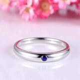 0.2ct Round Blue Sapphire Engagement Ring Solitaire Promise 14k White Gold Over