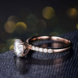 2ct Round Brilliant Cut Diamond Solitaire Ring with Accents 14k Rose Gold Finish