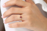 0.4ct Engagement Ring Marquise Cut Ruby Cluster Minimalist 14k YellowGold Finish