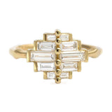 2ct Baguette Cut Diamond Engagement Ring 14k Yellow Gold Finish Cluster Art Deco